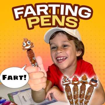 Kamhi World Farting Poop Pen Makes 7 Funny Fart Sounds - Perfect Novelty Gift For Kids, Teens & Boys - Functioning Pen & Prank Toy for the Entire Family, Fun Fart Pen Gag Gifts with Big Laughs