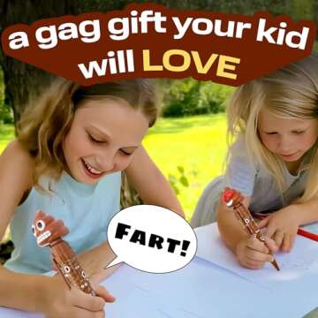 Kamhi World Farting Poop Pen Makes 7 Funny Fart Sounds - Perfect Novelty Gift For Kids, Teens & Boys - Functioning Pen & Prank Toy for the Entire Family, Fun Fart Pen Gag Gifts with Big Laughs