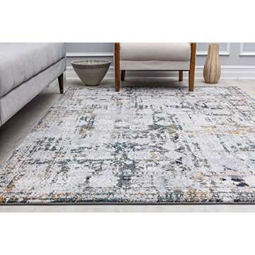 Rugs America Belle BN50B Birch Bark Abstract Vintage Area Rug, 5'3" x 7'0"