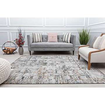 Rugs America Belle BN50B Birch Bark Abstract Vintage Area Rug, 5'3" x 7'0"