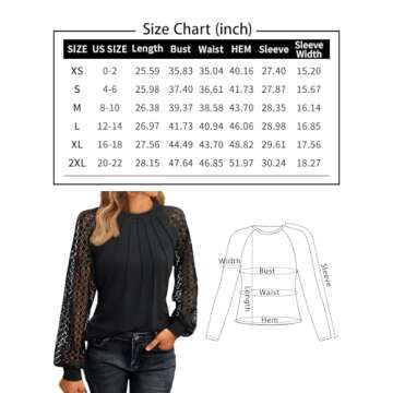 AUTOMET Womens Long Sleeve Shirts Lace Tops Business Casual Fall Fashion Outfits Clothes 2024 Knitted Y2k Blouses Black M