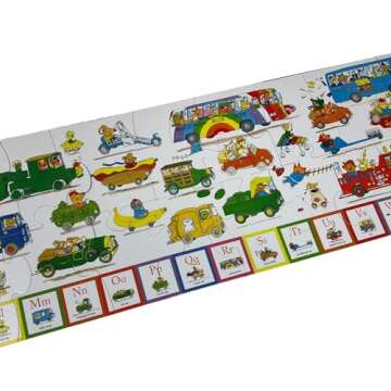 Richard Scarry Things That Go Seek and Find Giant Floor Puzzle, Learn by Finding Hidden Items from Four Classic Scenes from Richard Scarry’s bestselling Busytown Books, for Ages 3+