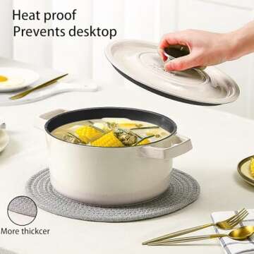 7" Trivets for Hot Dishes, 4 Heat Resistant Hot Pads, Hot Plate Mats for Kitchen Countertops, Table