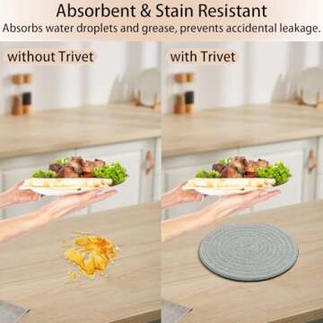 7" Trivets for Hot Dishes, 4 Heat Resistant Hot Pads, Hot Plate Mats for Kitchen Countertops, Table