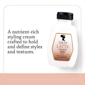 Camille Rose Latte Define Leave in Styling Cream, with Black Cumin and Sunflower Seed Oils to Hold and Define Styles and Textures, for all Hair Types, 9 fl oz