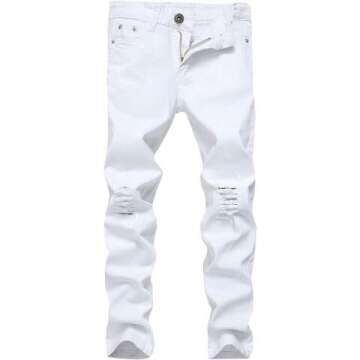 Boy's Ripped Distressed Stretch Slim Jeans