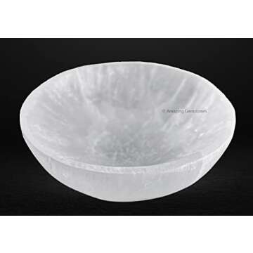 Selenite Bowl - 4" Round Selenite Crystal to Charge your Healing Stones and Crystals - Selenite Charging Plate Bowl