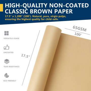 Kraft Paper Roll 17.5" x 100' - Versatile Gift Wrapping