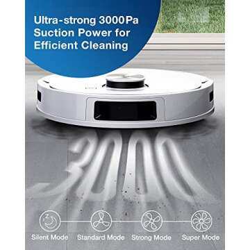 ECOVACS DEEBOT T9+ Robot Vacuum and Mop Combo with Auto-Empty Station, Precision Laser Mapping, 3D Maps, Oscillating Mopping, 3000Pa Suction, Hands-Free Cleaning for Up to 60 days, Air Freshener,White