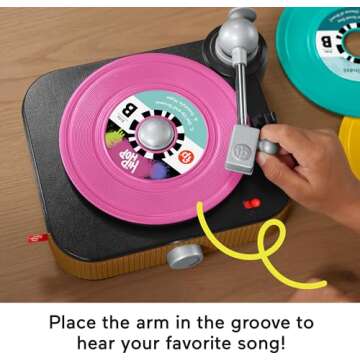 Fisher-Price Rockin’ Record Player Musical Toy for Kids