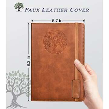 Biuwory A5 Lined Journal - 256 Pages Leather Notebook for Writing & Travel