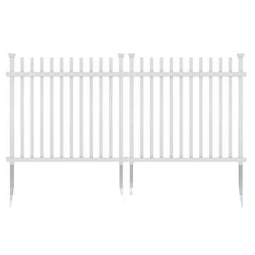 41in H x 44in W (2 Panels) No Dig Zippity Burbank Fence Panel Kit, No Dig Fence Panels, White Vinyl Fences for Yard, Temporary Fence for Backyard, White Picket Fence Garden Border, DIY Fence ZP19057