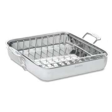 Cuisinart 16-Inch Roaster, Chef's Classic Rectangular Roaster with Rack, Stainless Steel, 7117-16URP1