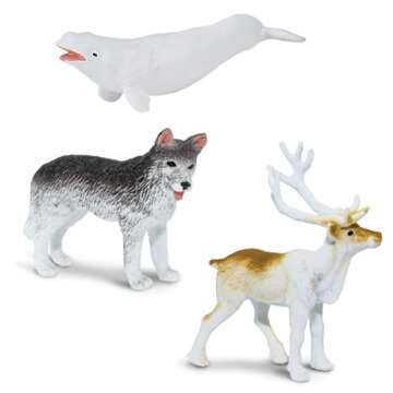 Safari Ltd Arctic TOOB With 10 Fun Figurines, Including A Harp Seal, Husky, Caribou, Arctic Rabbit, Killer Whale, Walrus, Arctic Fox, Beluga Whale, Igloo, And Polar Bear – For Ages 3 and Up