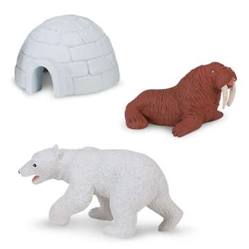 Safari Ltd Arctic TOOB With 10 Fun Figurines, Including A Harp Seal, Husky, Caribou, Arctic Rabbit, Killer Whale, Walrus, Arctic Fox, Beluga Whale, Igloo, And Polar Bear – For Ages 3 and Up