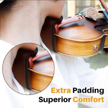 Eco Joy 2PK Violin Chin Rest (Extra Padded) | Violin Shoulder Rest, Soft Cotton Sponge for Violin 4/4 Full Size & 3/4 | Chin Pad for Violin and Viola (Brown, 2PK)