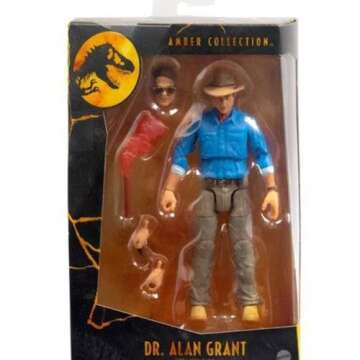 Jurassic World Toys Amber Collection Robert Muldoon 6-in/15.2-cm Action Figure, Swappable Hands & Head, Hat & Dino Shocker Accessories, Collectible Gift for 8 Years Old & Up