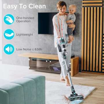 Belife BVC11 Cordless Vacuum Cleaner, 450W 38Kpa Stick Vacuum with 50 mins runtime, 13000RPM Burshless Motor, Powerful Vacuum Cleaners for Home Hardwood Floor pet Hair Carpet