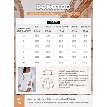 Dokotoo Square Neck Summer Dress for Women 2024 Tie Back Elastic Waist Lantern Long Sleeve Dress Ruffle A-Line Grey Dress Casual Sexy Mini Dress Small Grey