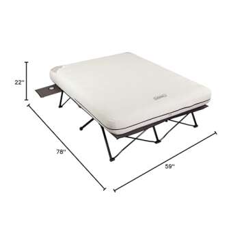 Coleman Camping Cots for Adults with Camping Air Mattress, Folding Air Mattresses Set, Battery-Operated Pump & Side Table for Outdoor Comfort