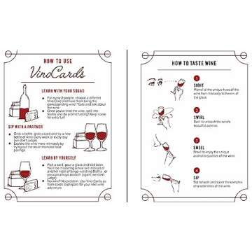 Vino Cards: Wine Tasting Game Complete Beginners Guide Wine Course With Flashcards to Learn About Wine Pairings and Host an Amazing Wine Tasting Party Perfect Wine Gift or for Wine Party Supplies