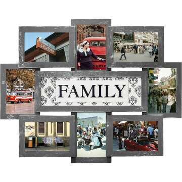 Jerry & Maggie Family Photo Frame 22x17, Family Picture Frames Collage Wall Decor, 9 Opening 4x6 Picture Frames Family, Wall Hanging For 6x4 Photos 8 Pack Ashes, Required Assembly