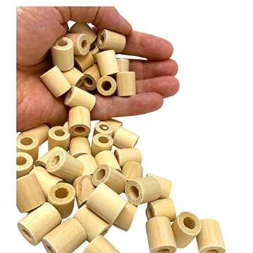 Bonka Bird Toys 3542 Pk50 Wood Tubes Foot Talon Craft Part Bird Toys Conure Cockatiel