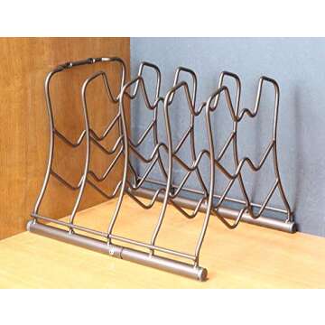 Deco Brothers Bronze Pan Organizer Rack for Kitchen