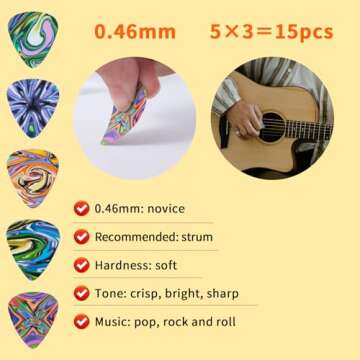 Cobahom Guitar Picks Set - 45 Premium Picks in Velvet Bag