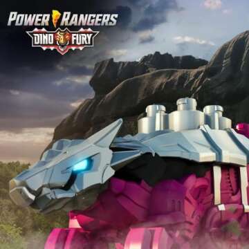 Power Rangers Dino Fury Pink Ankylo Hammer and Green Tiger Claw Zord Toys for Kids Ages 4 and Up Zord Link Mix-and-Match Custom Build System