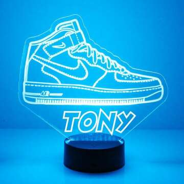 Personalized Sneaker Night Light with Remote Control