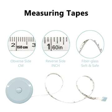 GDMINLO 3 Pack Tape Measure Measuring Tape for Body Fabric Sewing Tailor Cloth Knitting Craft Weight Loss Measurements Retractable 60-inch 1.5 Meter, Small Push ButtonDouble Scales Rulers