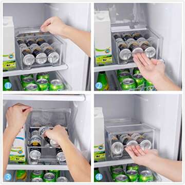 REFSAVER Refrigerator Food Storage Container Bin 2 Pack Fridge Trays Kitchen Organizer Produce Bin for Vegetables,Fruits,Snacks