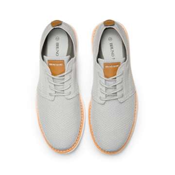 Bruno Marc Mens AirEaseⅠ Mesh Sneakers Oxfords Lace-Up Lightweight Casual Walking Shoes, Grey - 10(Grand-01)