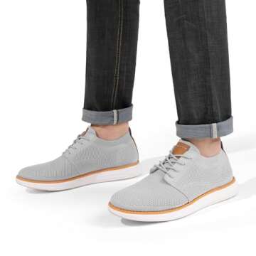 Bruno Marc Mens AirEaseⅠ Mesh Sneakers Oxfords Lace-Up Lightweight Casual Walking Shoes, Grey - 10(Grand-01)