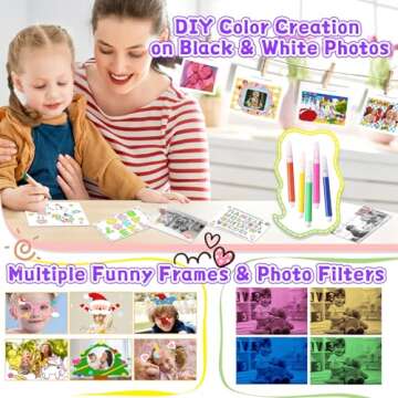 Kids Camera Instant Print, Christmas Birthday Gifts for Girls Boys, Children Digital Camera with 32GB Card, 1080P Video Toddler Print Camera, Portable Kids Toys for Girls Age 3 4 5 6 7 8 9 10 (Purple)