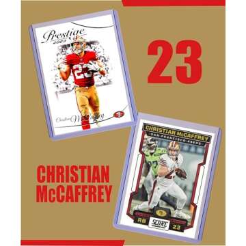 Christian McCaffrey (5) Assorted Football Cards Gift Pack - San Francisco 49ers