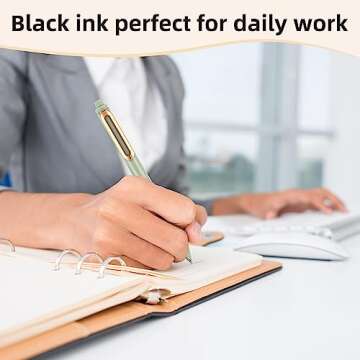 NUSIGN Gel Pens, 5 Pcs 0.5mm Retractable Quick Dry Black Ink Fine Point Rolling Ball Gel Pen, Smooth Writing No Bleed for Journaling Note Taking, Home School Office Supplies