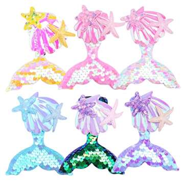 14PCS Mermaid Tail Cake Cupcake Toppers with Shell Mermaid Cupcake Toppers Sequin Cupcake Picks for Mermaid Party Decoration Baby Shower Party Supplies