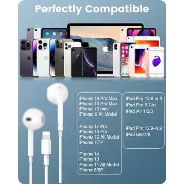 Wired iPhone Headphones with Microphone & Volume Control