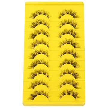 Lashes Cluster Natural Wispy Cat Eye False Eyelashes Individual Clear Band Like Eyelash Extension Soft Handmade Reusable Fake Lashes Pack