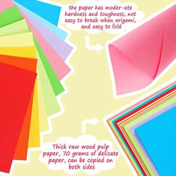 SANNIX 200 Sheets 10 Colors Colored Paper A4 Printer Paper Copy Paper Stationery Paper Multipurpose Colored Printing Paper Origami Paper for DIY Kids Art Craft 8.3" X 11.7"