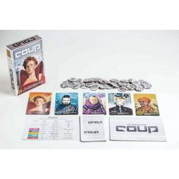 Coup: Fun Bluffing Game for Family & Friends - 2-6 Players!