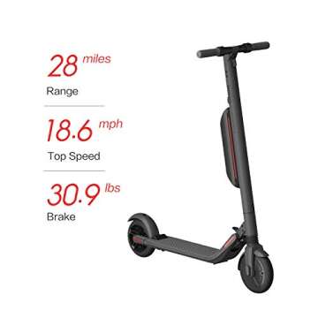 Segway Ninebot ES4 Electric KickScooter- 300W Motor, 28 Miles Range & 19MPH, 8" Solid Non-Pneumatic Tires, Dual Brakes, External Battery, Commuter Scooter for Adults & Teens, Large