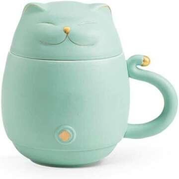 Cute Cat Tea Cup with Infuser
