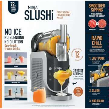 Ninja SLUSHi 72 oz Professional Frozen Drink Maker, 3 Preset Settings Slushie Machine