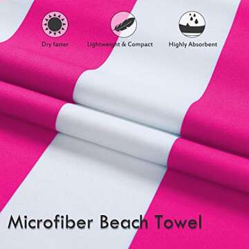 DARCHEN Microfiber Beach Towels Oversize Quick Dry Towel [1 or 4 Pack] - Travel Beach Towel for Swimming Pool, Sand Free Towel(Extra Large XL 70x35, Large 63x32) for Kids Adult, Compact Lightweight