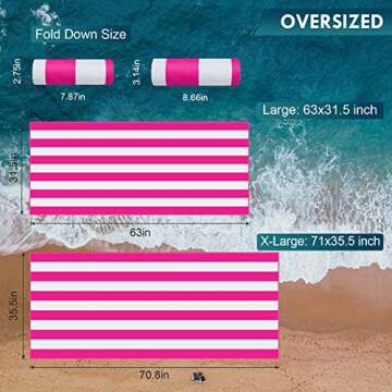 DARCHEN Microfiber Beach Towels Oversize Quick Dry Towel [1 or 4 Pack] - Travel Beach Towel for Swimming Pool, Sand Free Towel(Extra Large XL 70x35, Large 63x32) for Kids Adult, Compact Lightweight