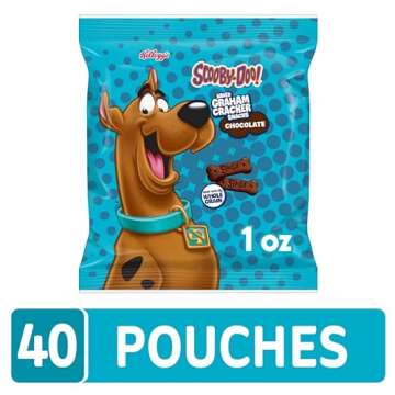 Kellogg's SCOOBY-DOO! Baked Graham Cracker Snacks, Lunch Snacks, Snack Crackers, Chocolate (40 Pouches)