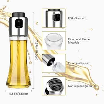 mafiti Oil Dispenser Bottle 180ml/6Oz Olive Oil Dispenser Sprayer for Cooking Air fryer BBQ Grilling Salad Baking Kitchen Gadgets Accessories